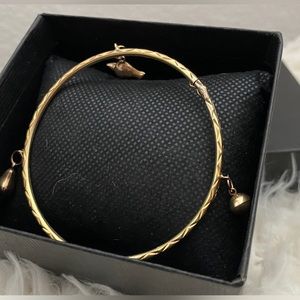 Gold Bangle 18k Gold with charms